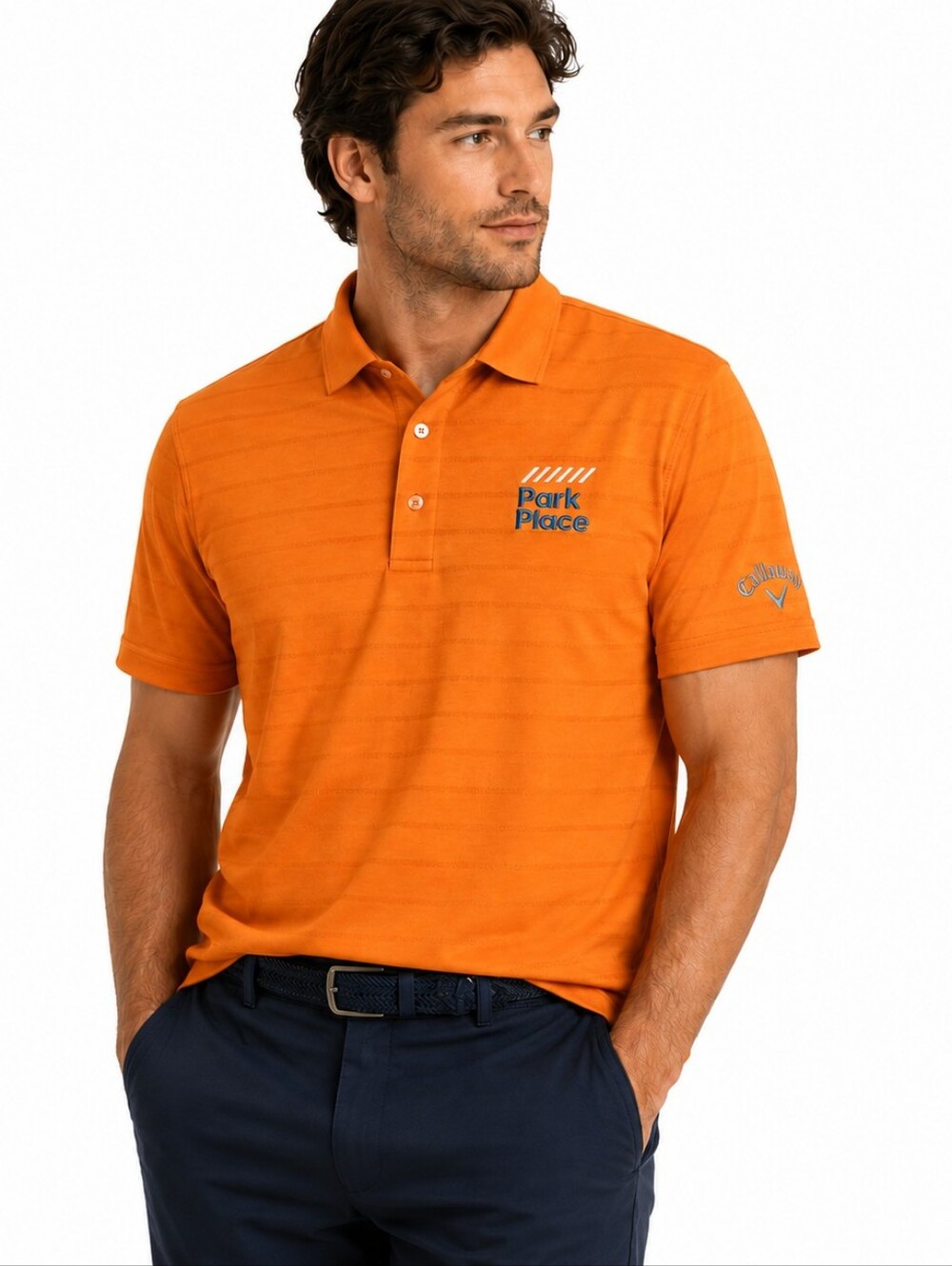 Callaway Opti-Dri Golf Polo Shirt Mens Medium Orange Park Place Logo Performance